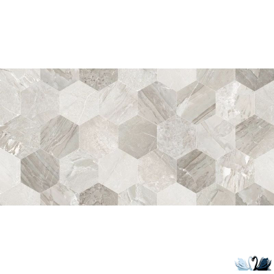 Плитка настенная Eurotile Istambul Grey Decor 30 х 60 см под мрамор