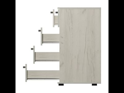 Комод Стандарт-5 NEW Дуб крафт белый, Ш800хГ460хВ829