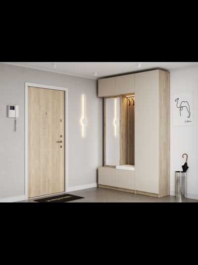 БОСТОН Шкаф ШК-003 ЛДСП Дуб Крафт серый / Кашемир