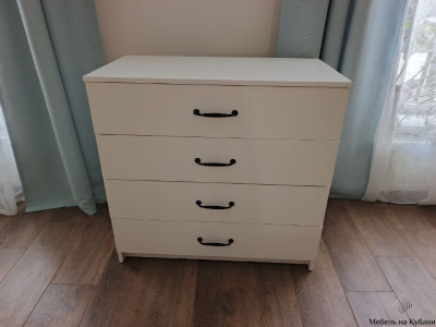 Эва КМ-021 комод 4 ящика (улучшинная фурнитура) Белый