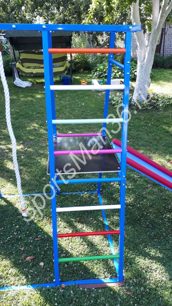 ДСК РАННЕГО РАЗВИТИЯ PLASTEP БОГАТЫРЬ 170 МЕТАЛЛ. Цвет: Синий, перекладины цветные