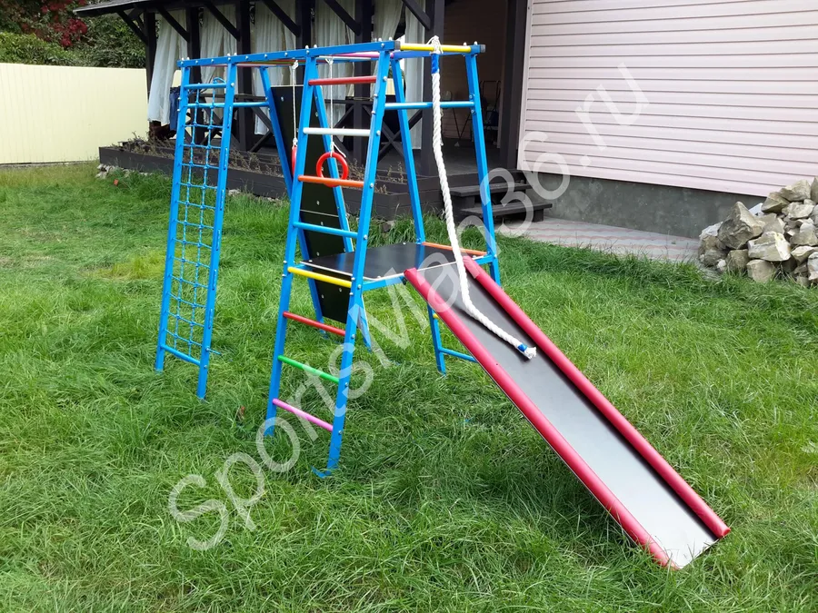 ДСК РАННЕГО РАЗВИТИЯ PLASTEP БОГАТЫРЬ 170 МЕТАЛЛ. Цвет: Синий, перекладины цветные