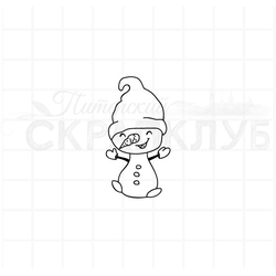штамп снеговик веселый