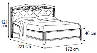 Кровать "Curvo Fregio Capitonne" 160х200 см