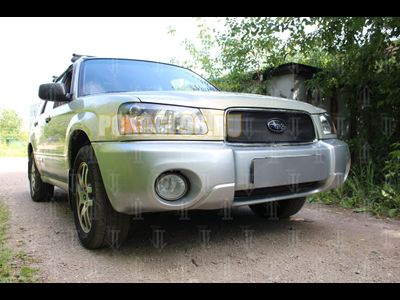 Защита радиатора Subaru Forester II 2002-2005 black верх