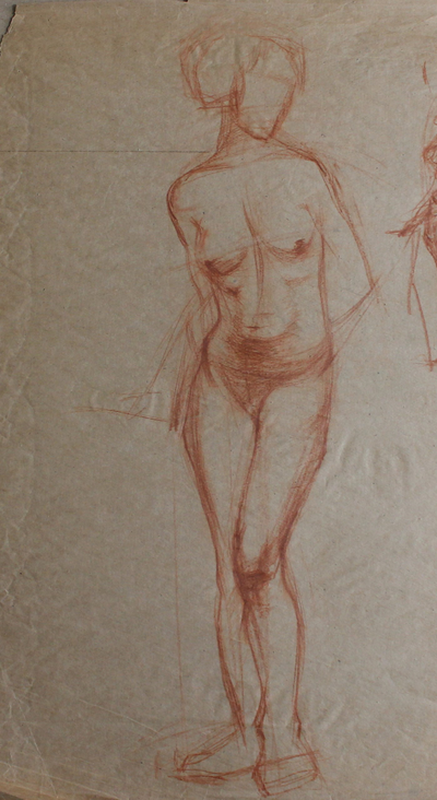 "Натурщица" бумага карандаш 1969 год