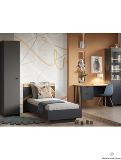 Теодора комплект мебели для детской комнаты Графит/Дуб крафт