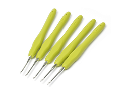 Крючки для вязания 14см алюминий с резиновой ручкой 2,0 мм