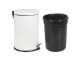 Ведро-контейнер для мусора (урна) с педалью ЛАЙМА "Classic", 20 л, белое, глянцевое, металл, со съемным внутренним ведром, 604949