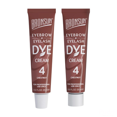 BRONSUN Крем-краска для бровей и ресниц BRC-0004, каштан №4, 15мл