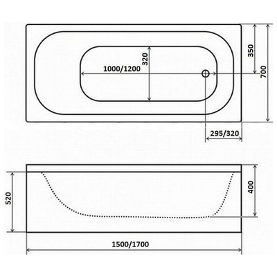 Ванна Ультра (акрил)170+каркас [47909]