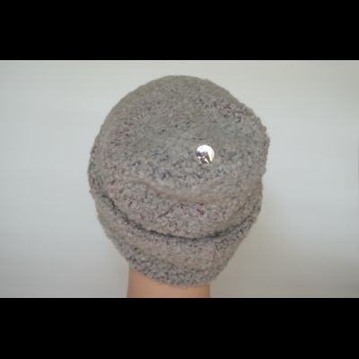 Шапка серая вязаная из альпака Vizio Италия 7007 CY