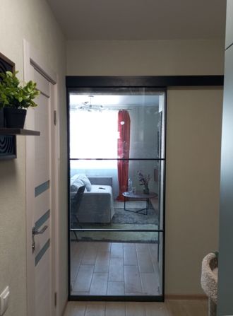 дверь-купе с прозрачным стеклом
