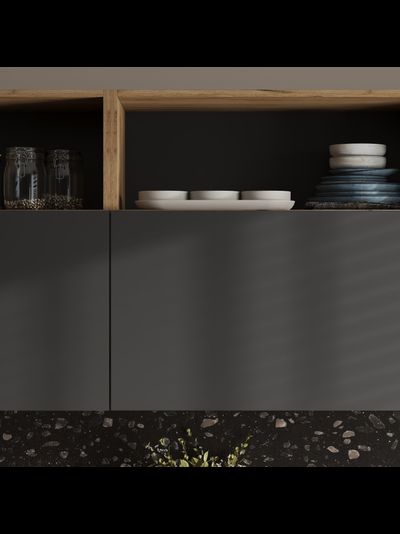 Хелен кухонный гарнитур 2 м Серый графит/Дуб крафт золото