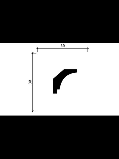 Потолочный плинтус DECOR-DIZAYN DD37, из дюрополимера, под покраску, ударопрочный, 2 метра