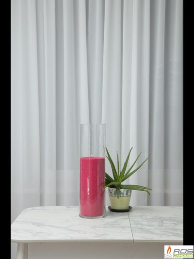 Насыпная свеча "Цилиндр 50 см", красная "Малиновый", с отдушкой "Ванильная карамель"