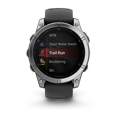 Умные часы Garmin Fenix E - 47 мм, AMOLED серебристый стальной безель, черный силиконовый ремешок (010-03025-00)
