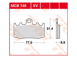 Тормозные колодки TRW MCB748SV для BMW (Sinter Street SV)