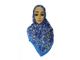 Платок голубой с  узорами asura silk 90 см на 90 см хлопок