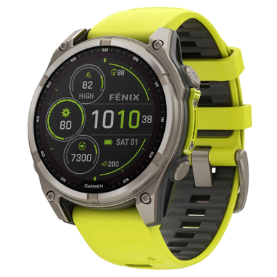 Часы Garmin Fenix 8 —47mm Solar Sapphire Titanium Amp Yellow / Graphite