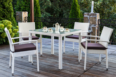 Комплект плетеной мебели Milano белый