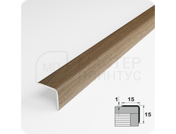 Алюминиевый отделочный уголок Лука УО 15х15мм. дуб престиж