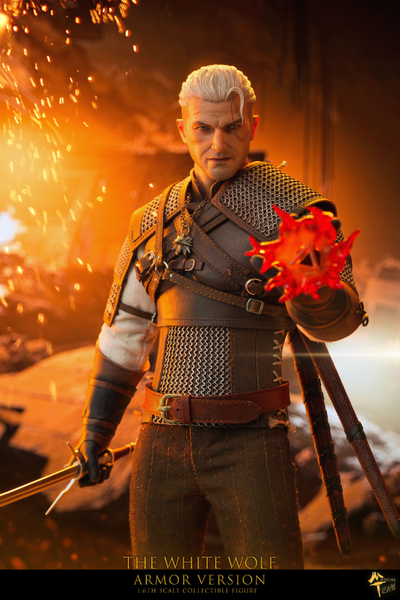Геральт из Ривии (Ведьмак, The Witcher) - Коллекционная ФИГУРКА 1/6 scale The White Wolf - Armored Version (mttoys006) - Master Team