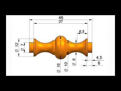 Балясина мебельная 37 мм, дуб (поштучно)