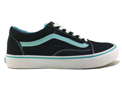 Кеды Vans Old School Черные с голубым (36-40) Арт. 011М