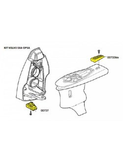 Комплект алюминиевых анодов Tecnoseal KITVOLVOSXA\DPSA\AL 2шт для Volvo Penta DPSA/SXA