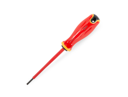 Отвертка диэлектрическая шлицевая 3.0x100 серия СЛИМ для работ под напряжением до 1000 В