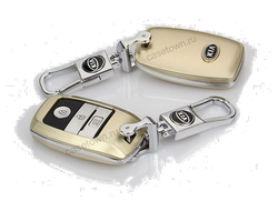 Пластиковый чехол для смарт ключа Kia цвета экрю