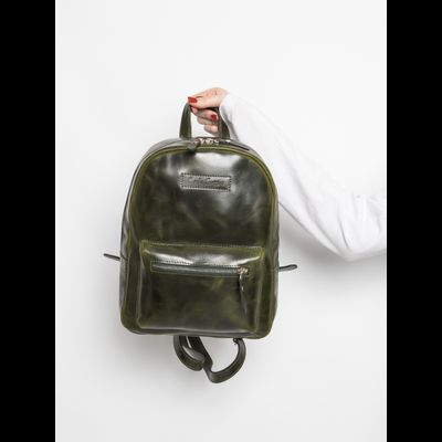 Женский кожаный рюкзак Anzolla dark green (арт. 
3040-11)