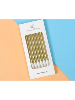Свечи для торта (золото), 6 шт./уп.