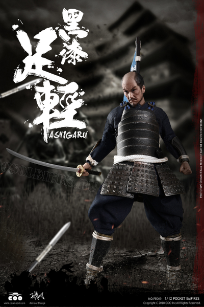 Асигару с яри - Коллекционная фигурка 1/12 PALM EMPIRES - BLACK ARMOR ASHIGARU (PE009) - COOMODEL