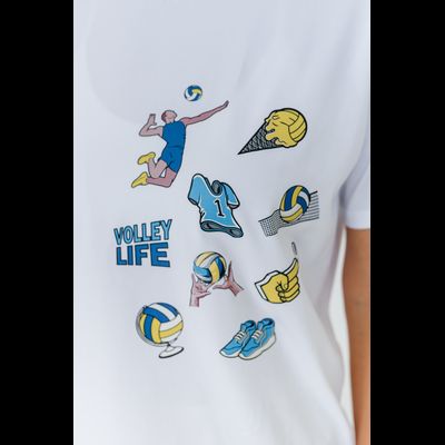 Футболка повседневная БЕЛАЯ  Volleylife (со стикерами) размер 50-56