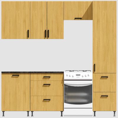 Кухня Эконом 1,8 метра с колонкой (1300х500) Цвет: Дуб Сонома/Дуб Сонома