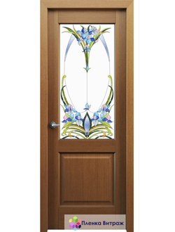 Витражная пленка, витражная пленка самоклеющаяся под заказ,пленочный витраж с цветочным рисунком