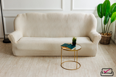 Чехол на 2х местный диван Жаккард Волна Шампань. Россия