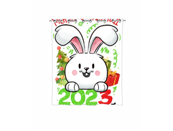 Штора в ванную год Кролика №35