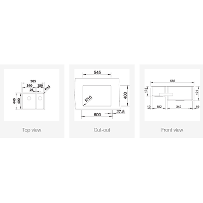 Мойка Blanco CLARON 340/180-U (чаша слева)