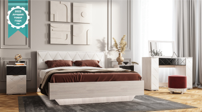 Тумба прикроватная Кимберли ТБ-02, ясень белый, белый глянец