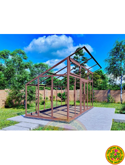 Базовая комплектация теплица из стекла и алюминия ГЛОРИЯ размером 5000 x 2500 мм