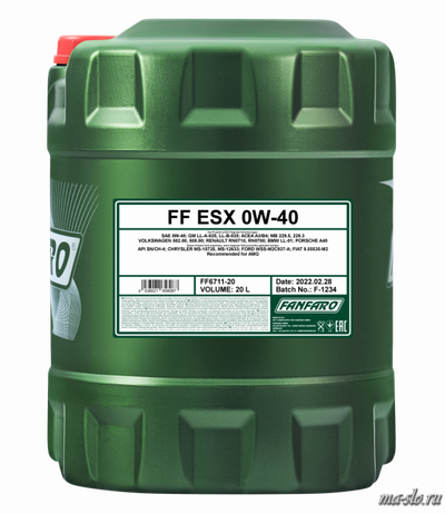 МОТОРНОЕ МАСЛО FANFARO ESX 0W-40 20л