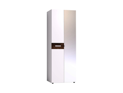 Спальня НОРВУД - НОРВУД 54 Шкаф для одежды Стандарт+Зеркало Белый-Орех шоколадный