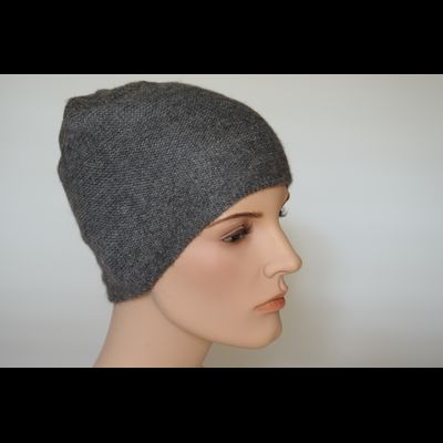 Серая вязаная шапка из альпака и шелка Vizio Италия 7000 CY