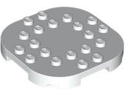 Plate, Modified 6 x 6 with Rounded Corners and 4 Feet, White (66789 / 6475043)