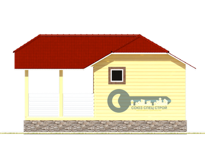 Б-13  ГАБАРИТНЫЕ РАЗМЕРЫ: (7Х5.5М) 1 ЭТАЖ, ОБЩАЯ ПЛОЩАДЬ: 34М²