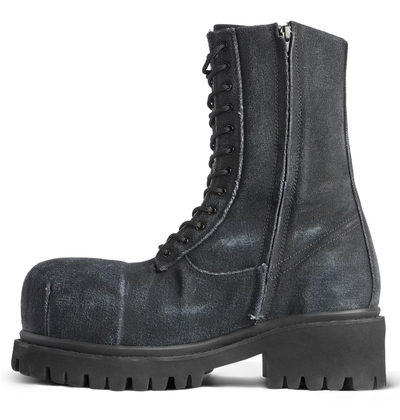 Balenciaga Stomper Boot Cotton Canvas Black