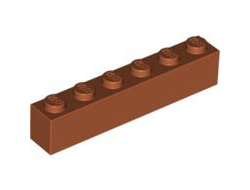 Brick 1 x 6, Dark Orange (3009 / 4164447 / 4649911 / 6000743)
